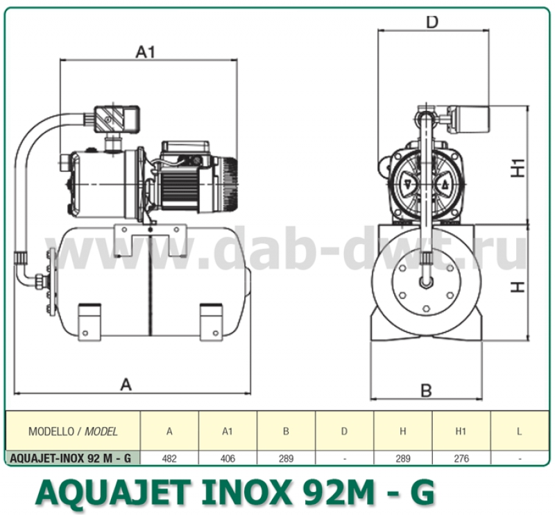 AQUAJET-INOX 92 M - G